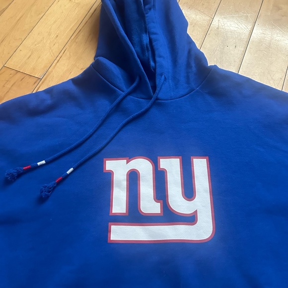 Women's New York Giants New Era Royal Foil Sleeve Pullover‎ Hoodie S - Picture 3 of 7